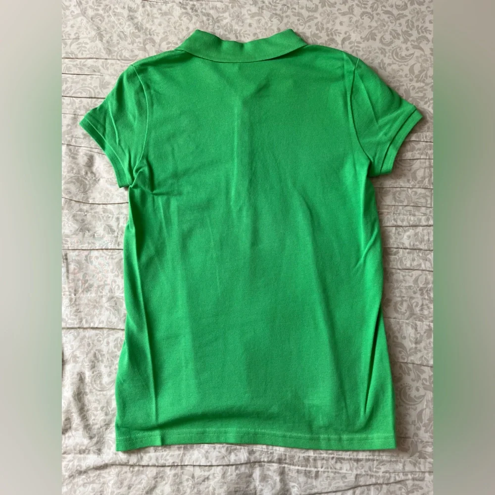 Ralph Lauren Kids Girls Size XL(16) Bright Green Polo Shirt with Pink Pony Logo